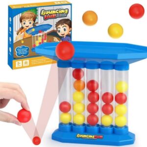 Bounce Ball Game, Tabletop Game, Educational Toy, Connect Ball, 4 in a Row Game, Parent-Child Game, Family Fun, Plastic, Indoor, Outdoor Activity, Family Travel, Classic Tabletop Game
