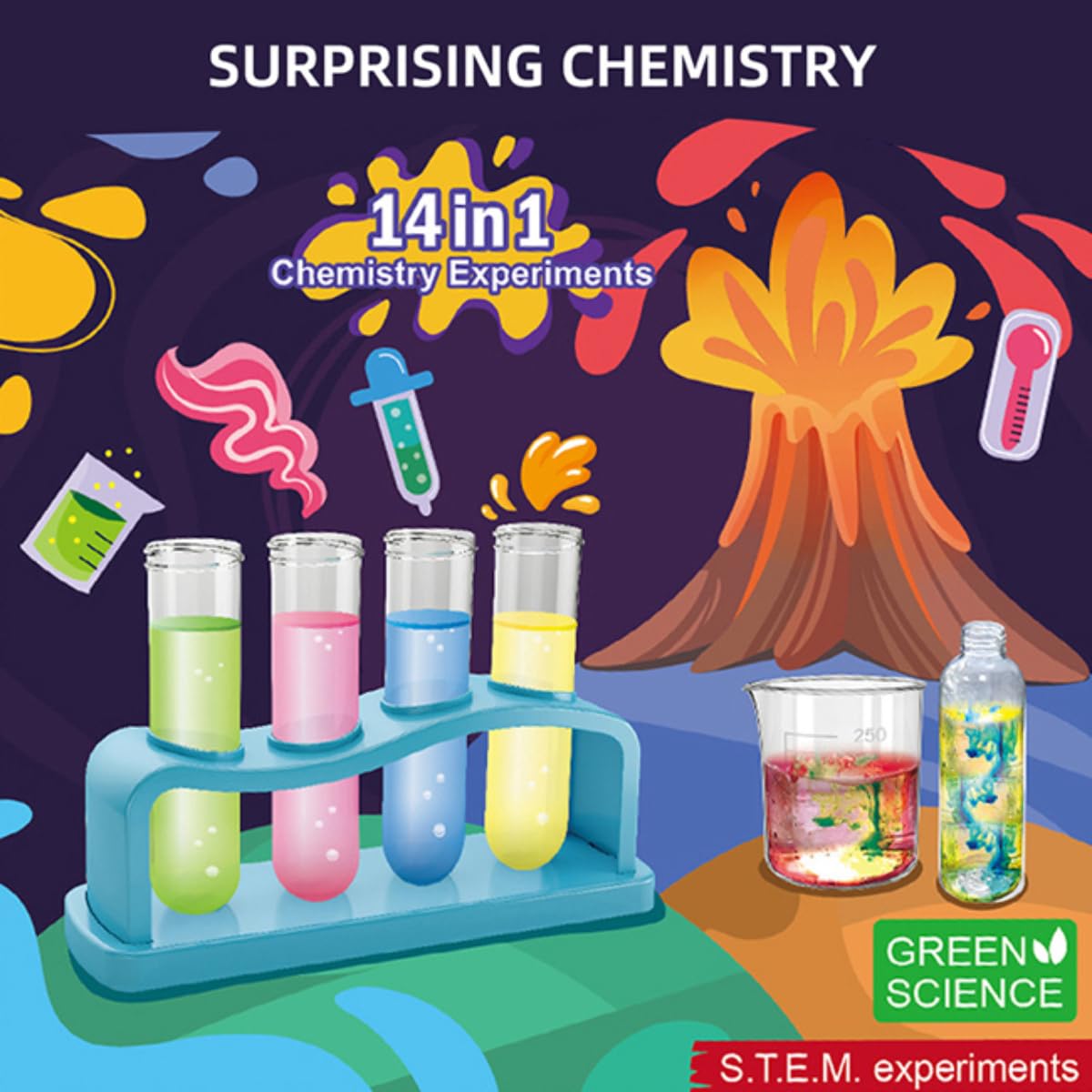 Chemistry Kit for Kids Ages 4-12 | Interactive Science Experiments, Unicorn Terrarium, Dinosaur Dig | Educational Birthday Gifts for Boys & Girls | Learning Toys & DIY Craft Kits science kit - Image 3
