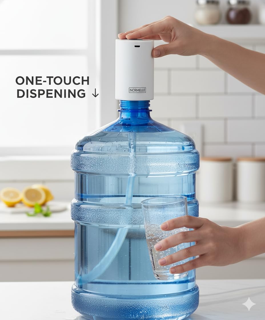 Electric Drinking Water Bottle Pump – Portable Automatic Water Dispenser for 5 Gallon Bottle – USB Rechargeable Intelligent Water Pump for Home, Office, Camping – Fits 4L–18.9L Bottles - Image 4