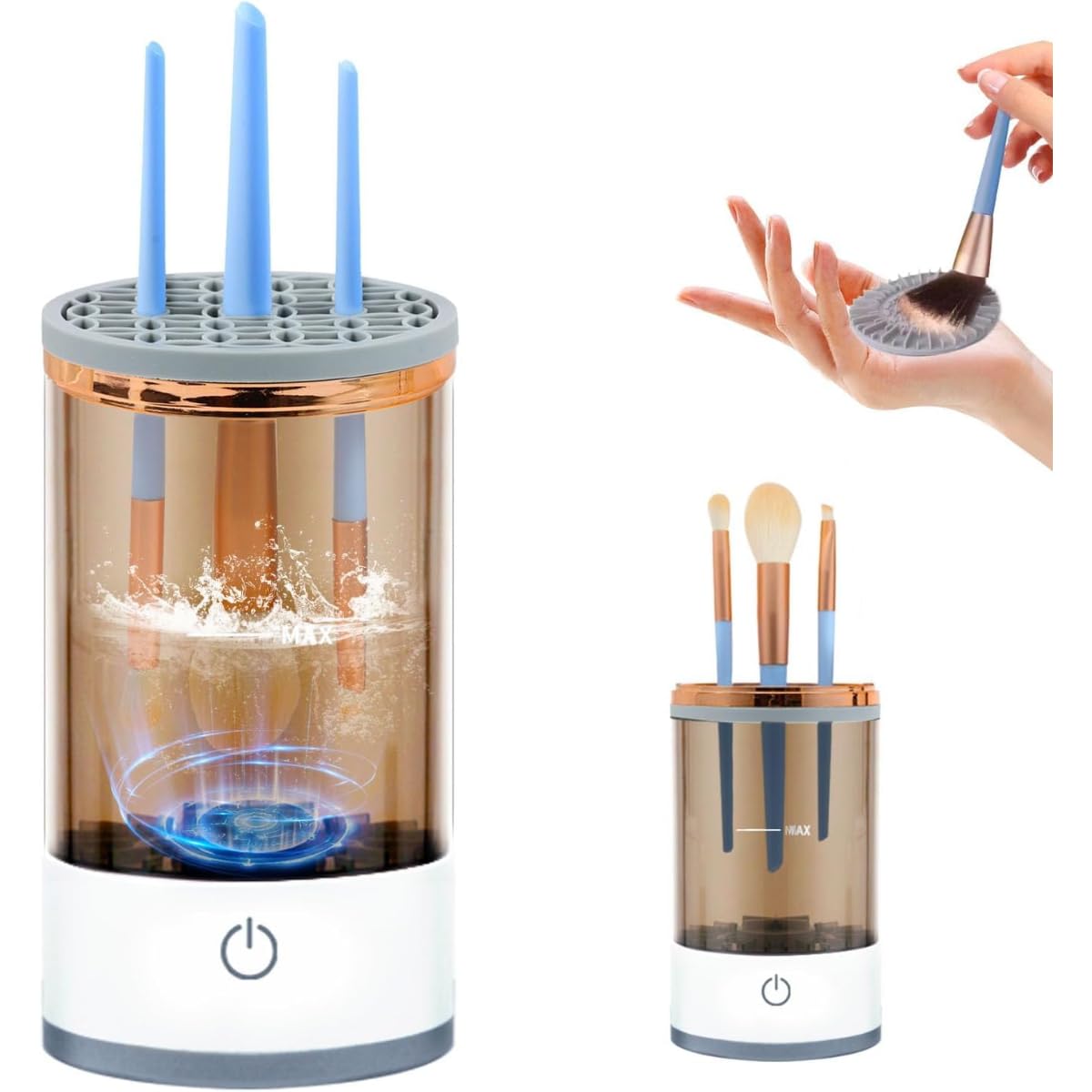 Electric Makeup Brush Cleaner Machine, Sonic Vibration, Deep Cleaning, Automatic & Manual Modes, Fast, Efficient Clean, Dry for Flawless Skin, USB Powered, Portable, Ideal Gift for Beauty Lovers