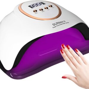 UV LED Nail Lamp – 280W Fast-Curing Nail Dryer with 66 Beads, 4 Timer Settings & Auto Sensor – Powerful Gel Nail Light for Fingernails & Toenails – Salon-Quality at Home, Professional Manicure Tool