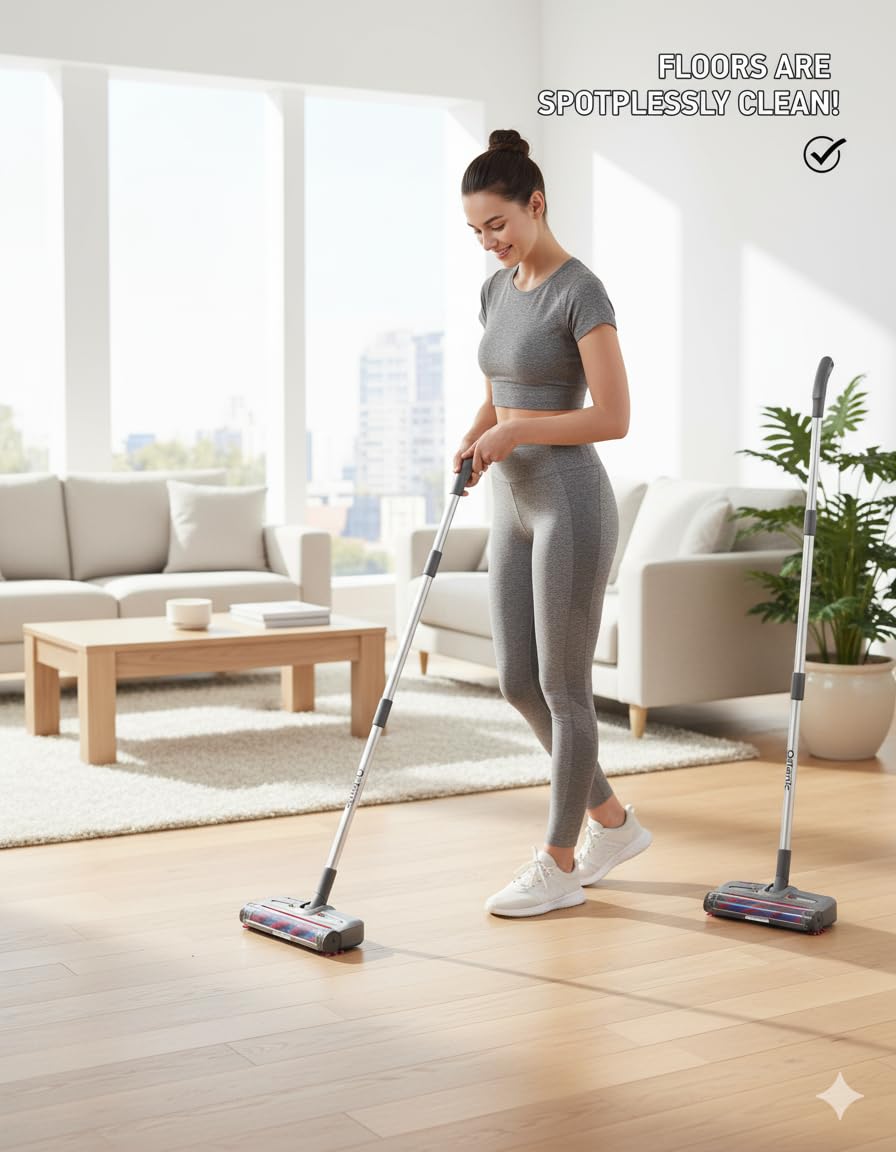 Cordless Sweeper Vacuum Cleaner for Pet Hair & Dust, USB-C Fast Charging 80 Min Runtime, Anti-Tangle Brush, Lightweight 2-in-1 Handheld Floor & Carpet Cleaner, Portable Quiet Design - Image 3