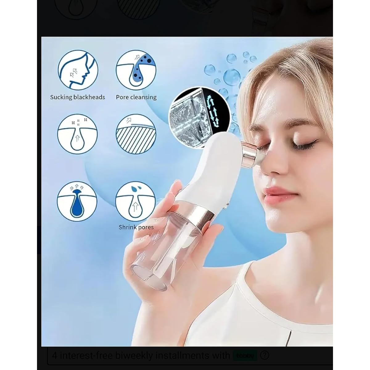 Newest Blackhead Remover Pore Vacuum, Facial Pore Cleanser & Acne Extractor, Electric Blackhead Suction Tool with Water Circulation, 6 Suction Heads for Deep Cleansing, Multifunctional Skin Care - Image 2