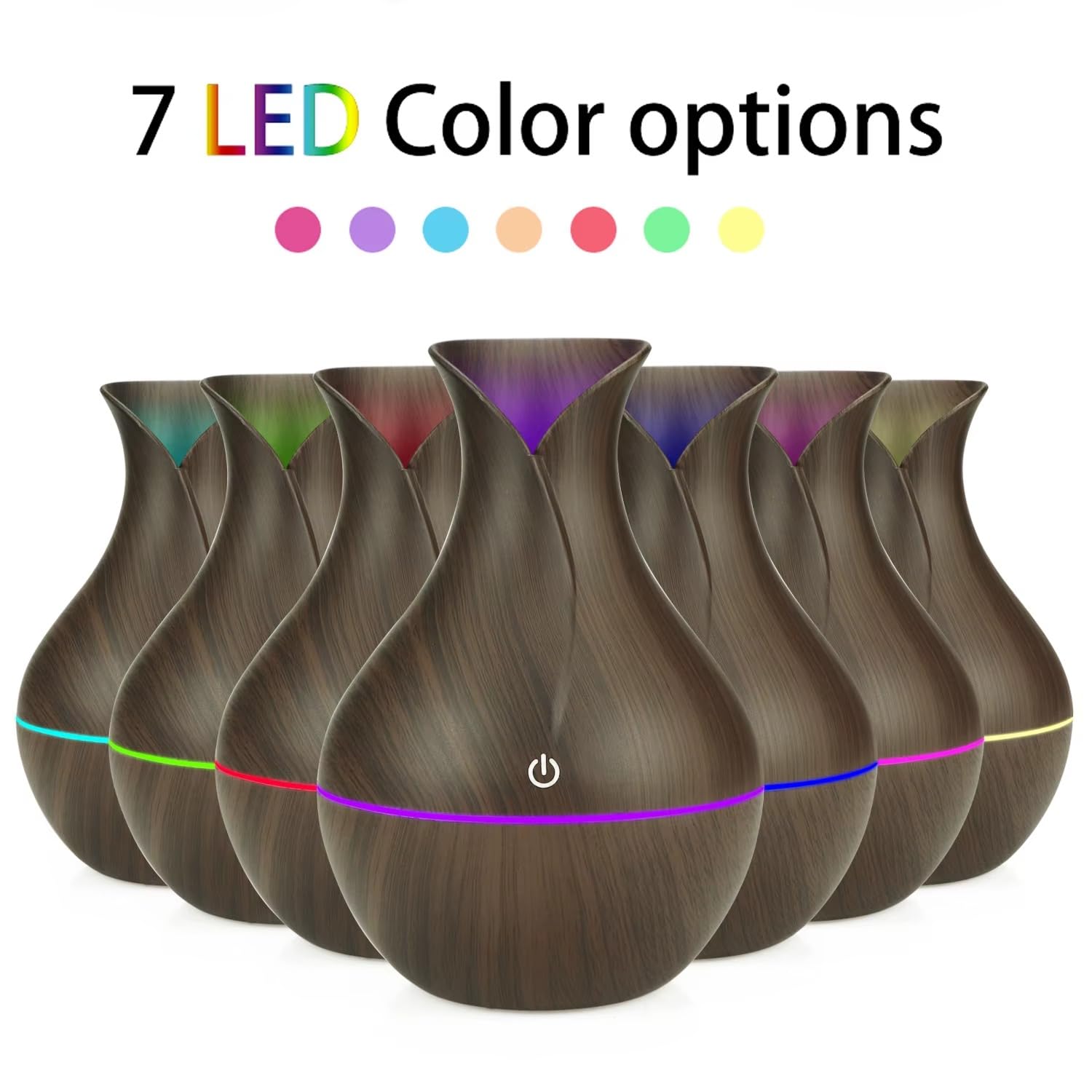 Ultrasonic Aroma Diffuser – 130 ml Cool Mist Humidifier with 7-Color LED Light, Whisper-Quiet Aromatherapy for Home, Office, Spa, Baby Room - Image 2