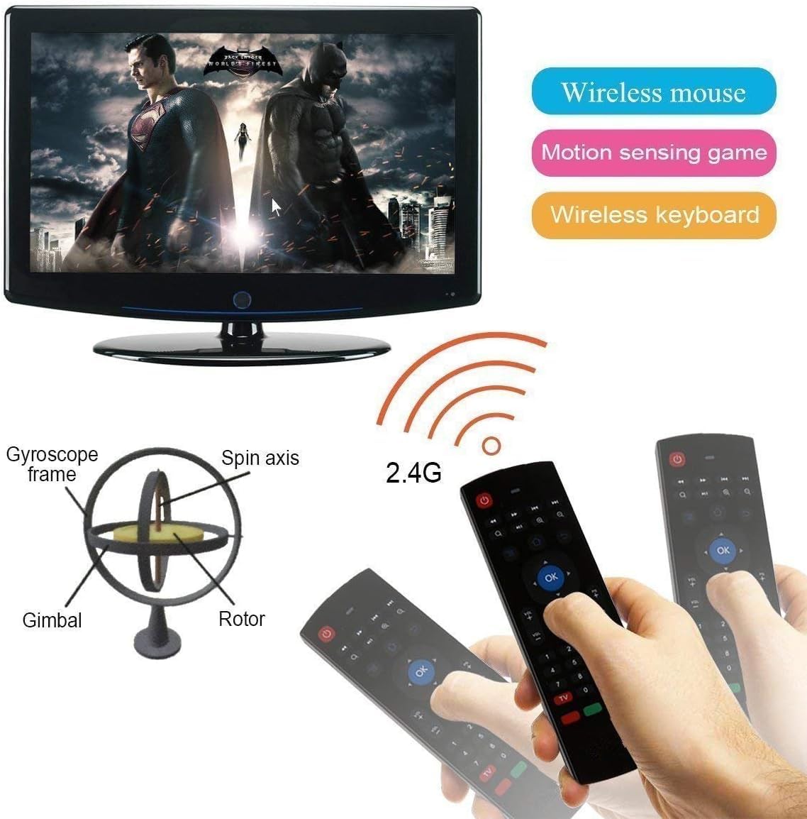 MX3 Air Wireless Mini Keyboard & Air Mouse – 2.4 G Air Remote with QWERTY Keyboard, IR Learning & Motion Sensor - Image 6