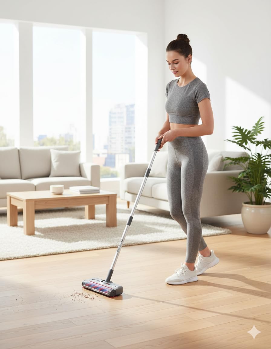 Cordless Sweeper Vacuum Cleaner for Pet Hair & Dust, USB-C Fast Charging 80 Min Runtime, Anti-Tangle Brush, Lightweight 2-in-1 Handheld Floor & Carpet Cleaner, Portable Quiet Design - Image 2