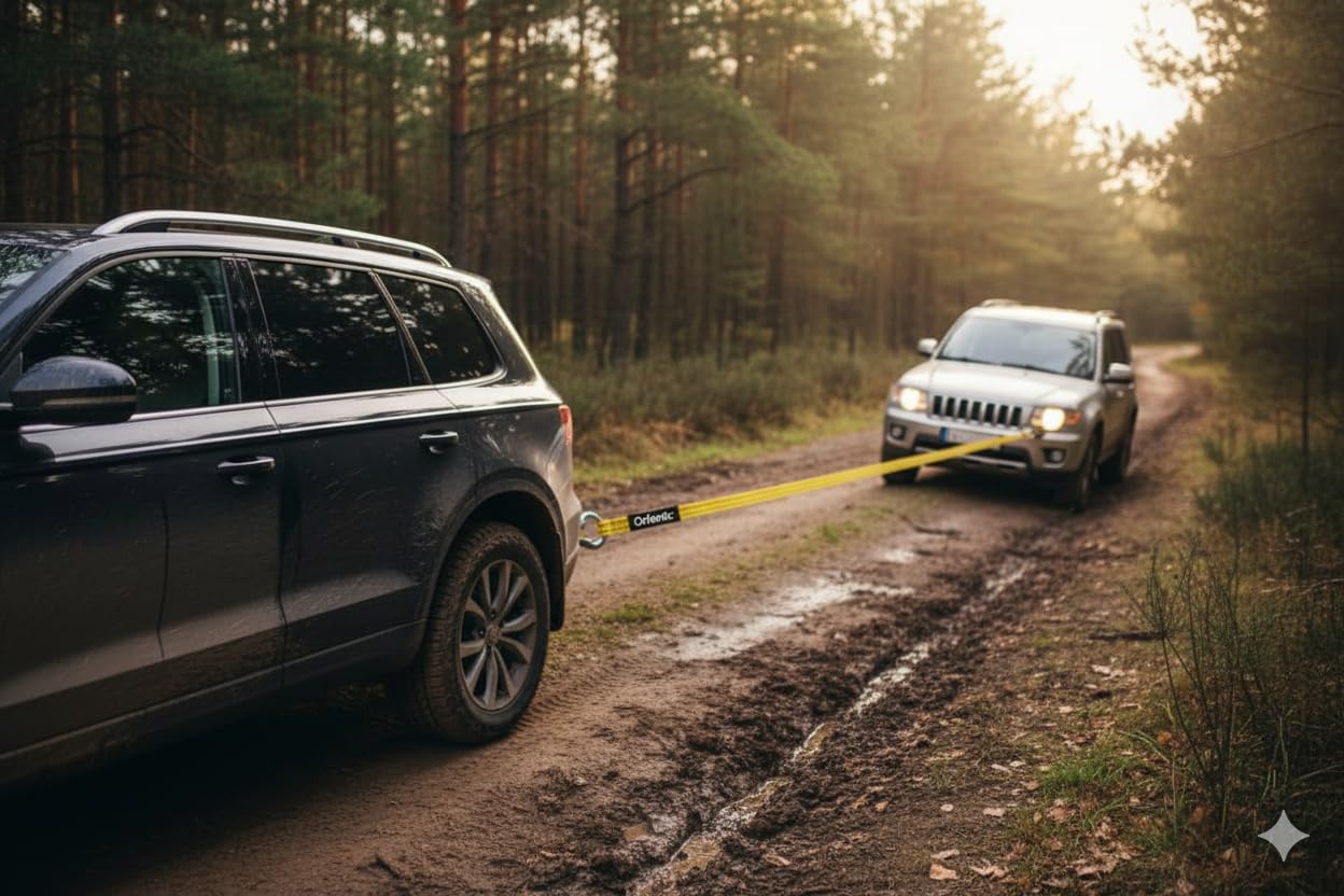 Heavy Duty 5 Ton Car Tow Rope Strap with Hooks, 4M Recovery Cable for Vehicle Towing, Roadside Assistance for Cars, Vans, Trucks, Emergency Pull Strap with Safety Latch - Image 3