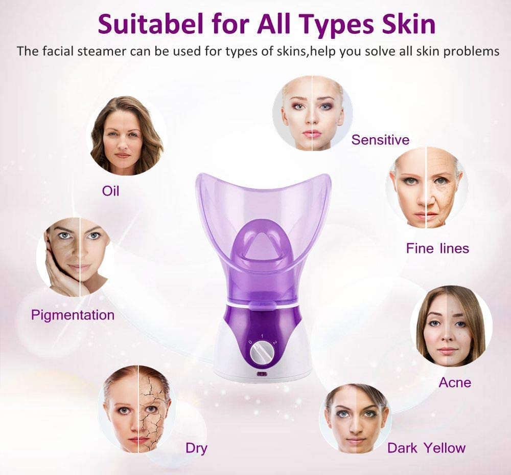 Nano Ionic Face Steamer with Auto Shut-Off – Deep Clean Hydrating Facial Mist Sprayer for Acne, Clogged Pores & Daily Skincare – Travel-Friendly Facial Vaporizer - Image 3