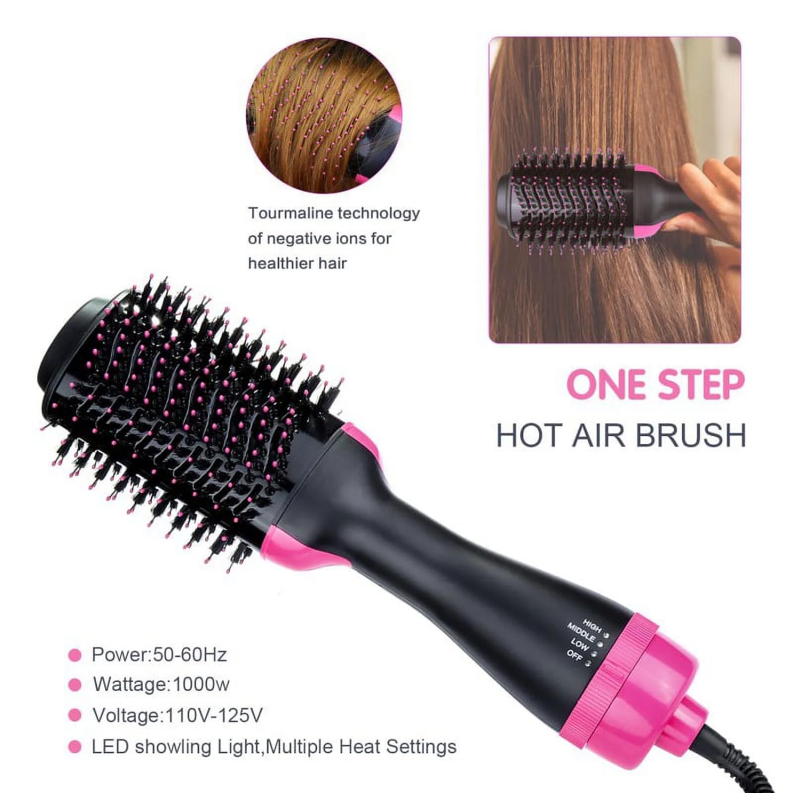 3-in-1 Hot Air Styling Brush – Dryer, Straightener & Volume Enhancer with Ionic Technology - Image 7