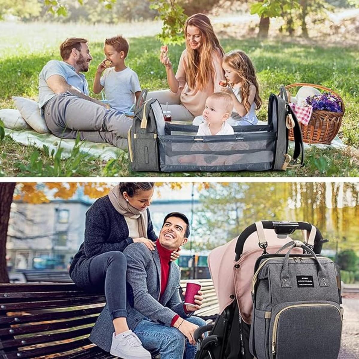 Best Baby Diaper Bag Backpack, Waterproof Travel Backpack,Changing Mat, Portable Foldable Cot,Multi-Function Nappy Bag for Mom and Dad, Large Capacity with Insulated Pockets and Anti-Theft Des - Image 5