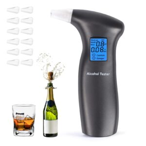 Professional-Grade Digital Alcohol Breathalyzer – Instant BAC Reader with Hygienic Nozzles, Blue Backlit LCD, One-Button Use – Ideal for Home, Office & Travel