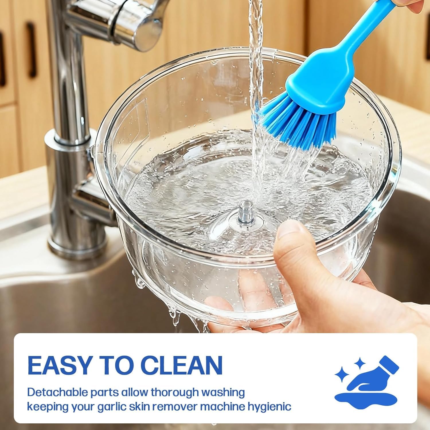 Automatic Garlic Peeling Machine,Electric Peeling Machine for Grape,Automatic Garlic & Cherry Tomato Peeler Skin Remover Tool for Small Fruits,Efficient Peeling Kitchen Gadget for Home Use (Blue) - Image 3