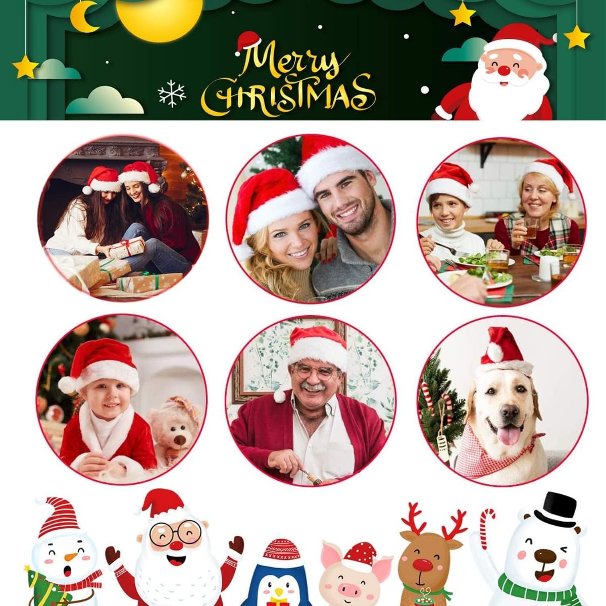 Santa Hat/Classic Red & White Plush Christmas Hat for Adults & Kids, Soft Velvet Holiday Party Cap, Xmas Costume Accessory - Image 7