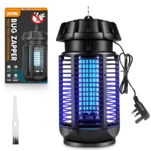 20W/4000v Electric Mosquito Zapper Portable 20W UV Light Electric Bug Zapper Waterproof Fly Trap Insect Killer for Indoor and Outdoor Mosquito Killer Lamp, Home Backyard Camp Site Garden