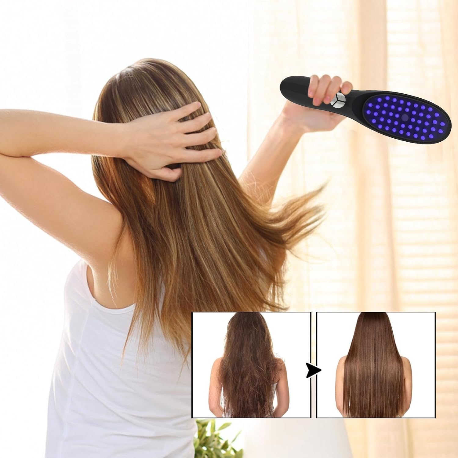 Gonaar Electric Scalp Massage Comb – LED Light, 3 Vibration Modes & Rechargeable Hair Growth & Relaxation Tool - Image 6