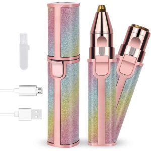 Generic Power MEP-2: Rechargeable 2-in-1 Eyebrow Trimmer & Facial Hair Remover, Painless Hair Removal for Women, USB Rechargeable with LED Light, Sleek & Portable Design,