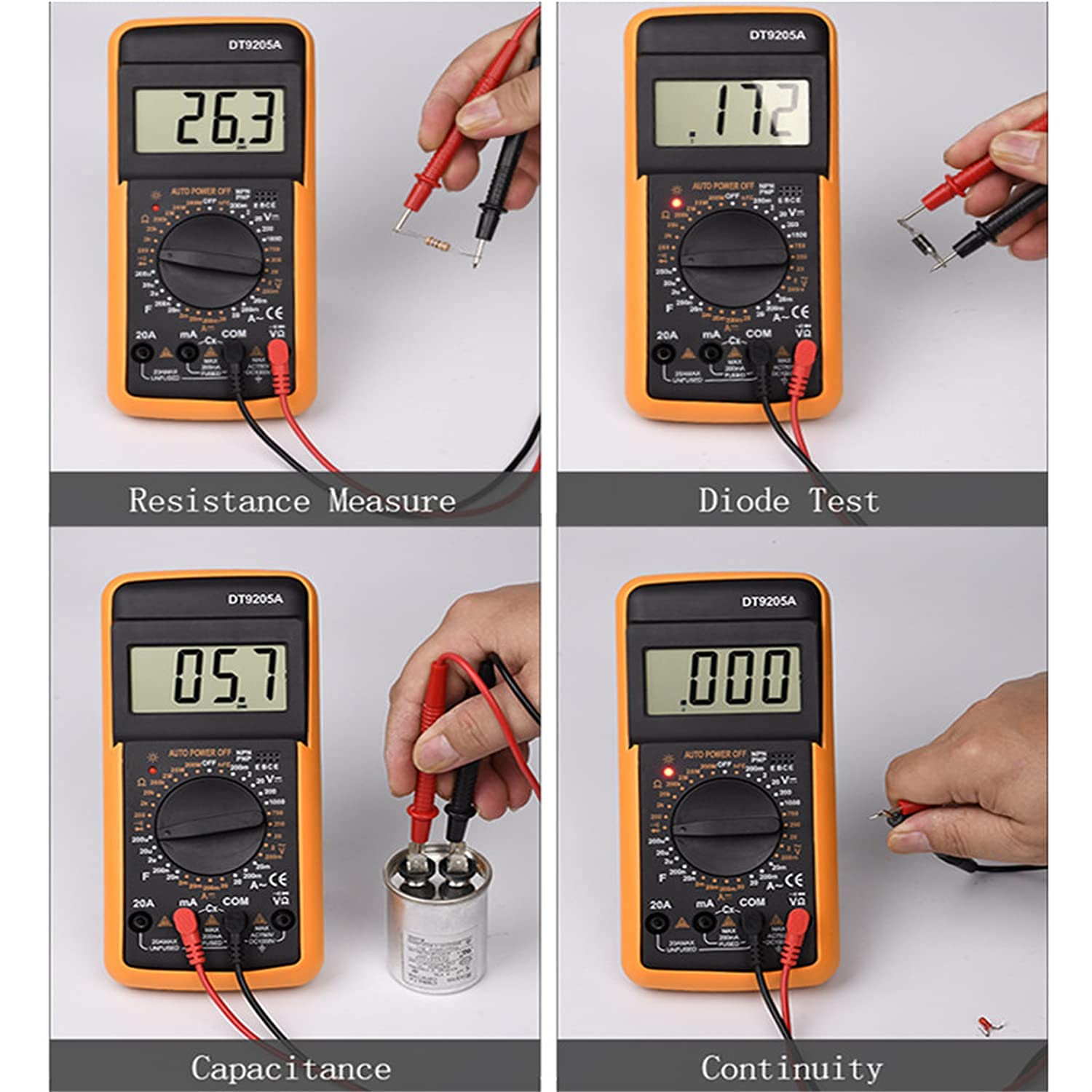 Reliable AC/DC voltmeter with resistance, frequency & capacitance testing — rugged build with bright screen for lab, home, or car repairs. - Image 4