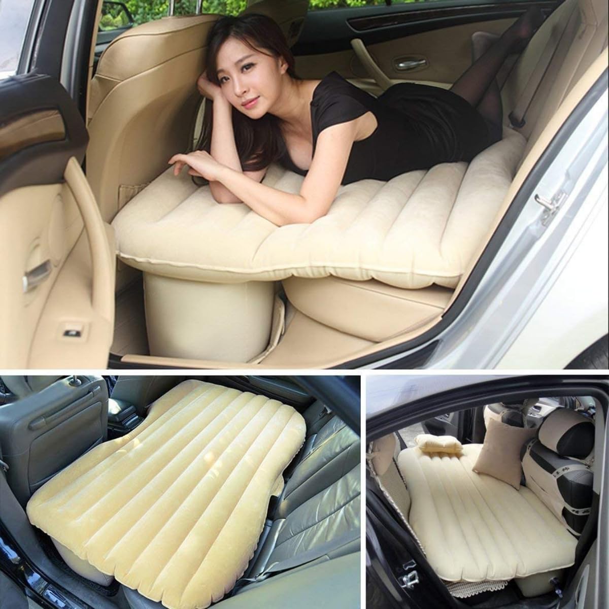 Upgraded Inflatable Car Air Bed with Pump | Thickened Air Mattress for Car, Truck, Bus, Boat | Portable Travel Bed for Outdoor Camping, Road Trips, and Adventures | Durable, Comfortable Air Couch" - Image 3