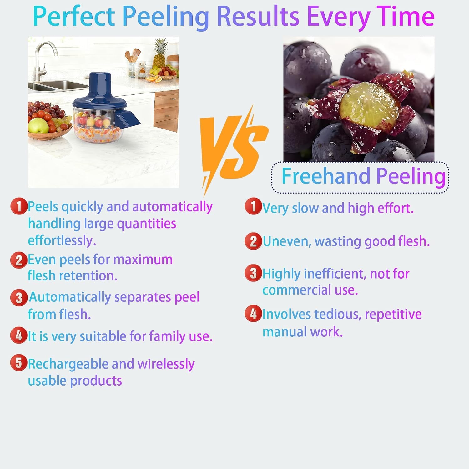 Automatic Garlic Peeling Machine,Electric Peeling Machine for Grape,Automatic Garlic & Cherry Tomato Peeler Skin Remover Tool for Small Fruits,Efficient Peeling Kitchen Gadget for Home Use (Blue) - Image 7