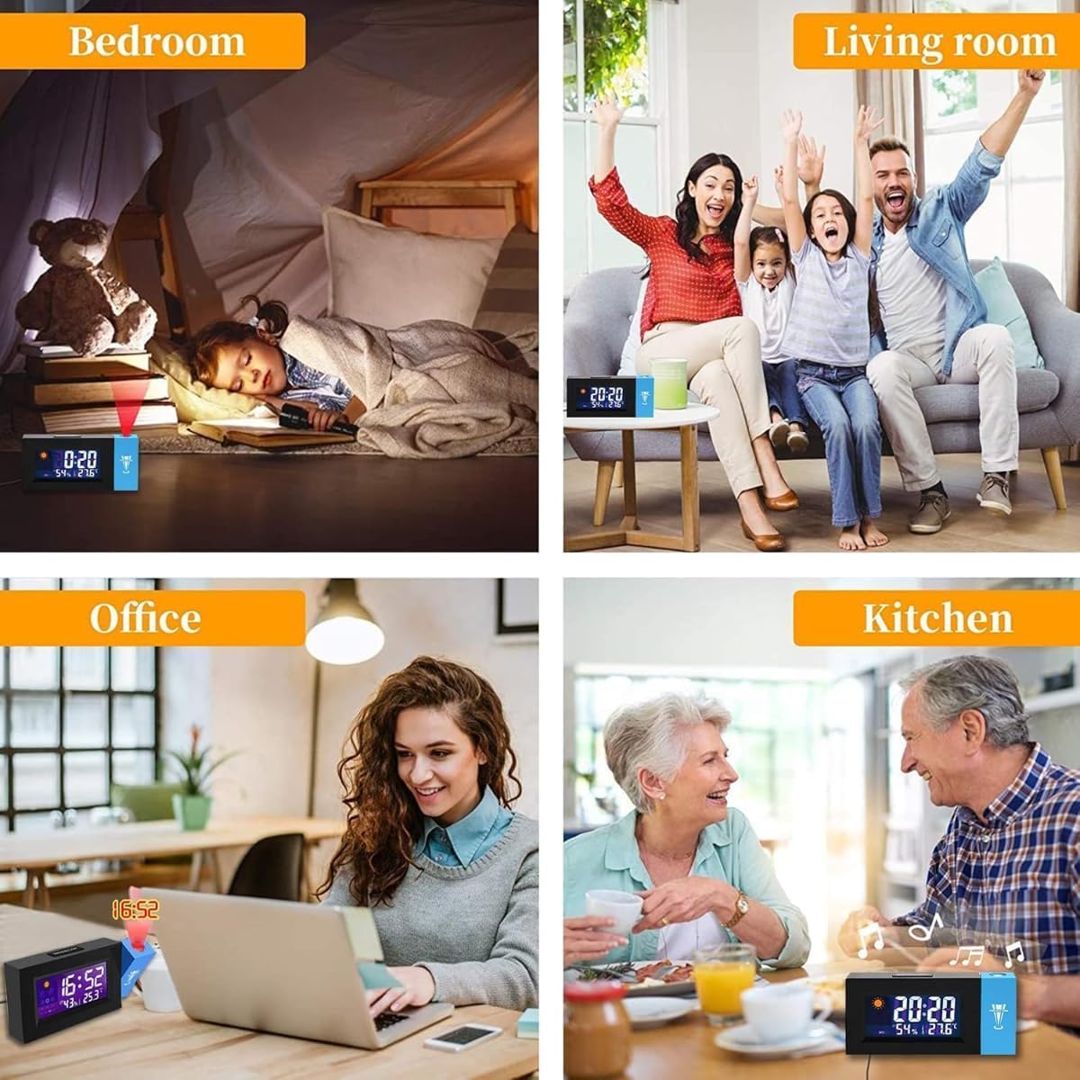 Digital Color Screen Alarm Clock with Voice Activation/Thermometer, Humidity Display, Weather Forecast, Stylish, Modern, and Multifunctional for Bedroom, Home Office/Perfect - Image 3