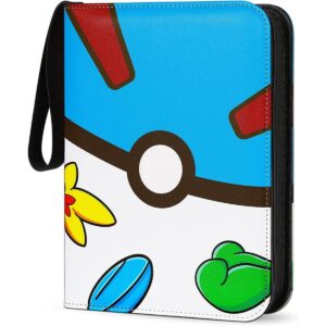 Pokémon Card Binder / 4-Pocket Trading Card Holder with Zipper, Wrist Strap & Protective Sleeves for TCG Collectors