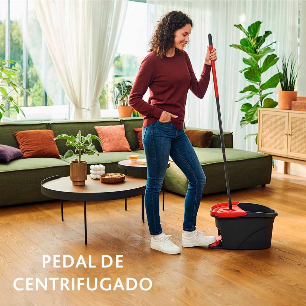 Spin Mop/EasyWring & Clean Microfiber Mop and Bucket Floor Cleaning System with Built-in Pedal Wringer, Splash Guard, and Deep-Cleaning Power for Tile, Hardwood, and Laminate Floors - Image 6