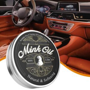 Deeply Conditions & Waterproofs, Mink Oil Leather Conditioner 100g All-Natural Paste, Restores Suppleness, Protects Against Cracking & Dryness, Perfect for Boots, Shoes, Jackets