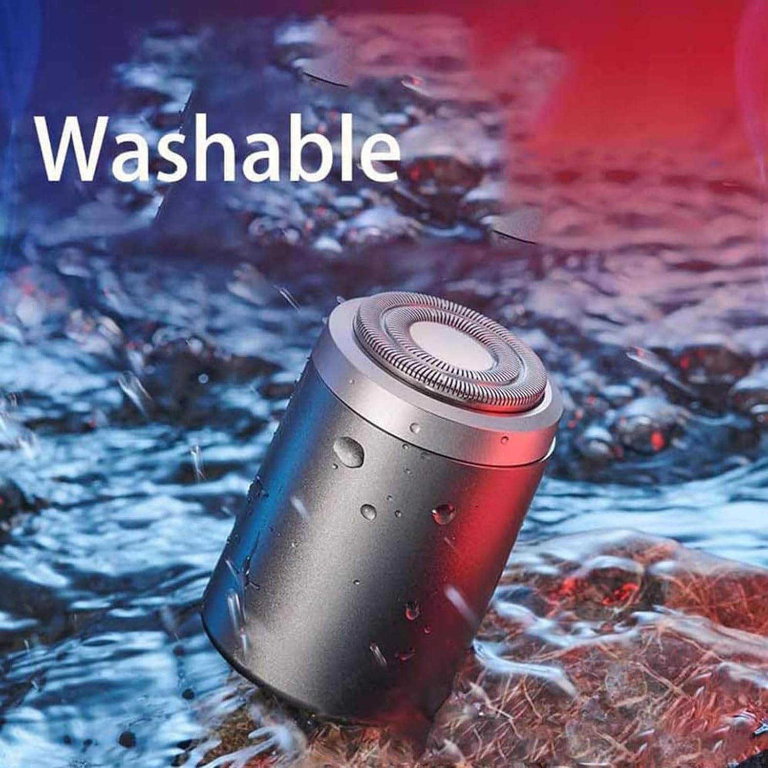 Electric Shaver for Men/Waterproof USB Rechargeable Portable Razor, Wet & Dry Rotary Shaving with Cleaning Brush for Travel & Daily Use - Image 4