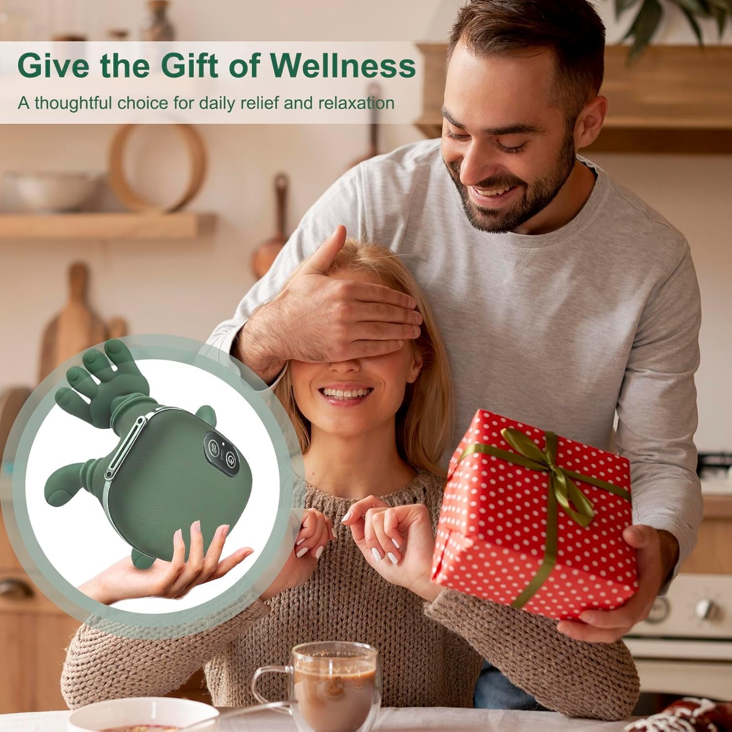 Siaasoo Neck Massager - for Pain Relief Deep Tissue, Real Touch Portable Electric Bionic Hand Shiatsu Cervical Head & Back Massager Pillow for Muscle Relaxation - Image 7