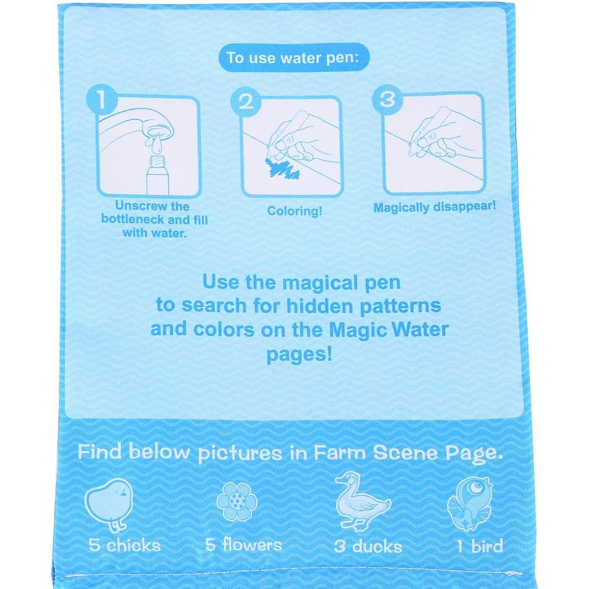 Magic Water Drawing Book: Mess-Free Fun for Kids, Reusable Cloth Coloring Book with Double Water Pens, Non-Toxic, Promotes Creativity & Cleanliness, for Ages 3+, & Easy - Image 3