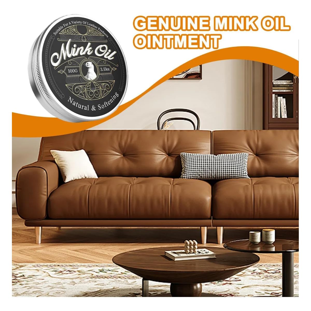 Deeply Conditions & Waterproofs, Mink Oil Leather Conditioner 100g All-Natural Paste, Restores Suppleness, Protects Against Cracking & Dryness, Perfect for Boots, Shoes, Jackets - Image 5