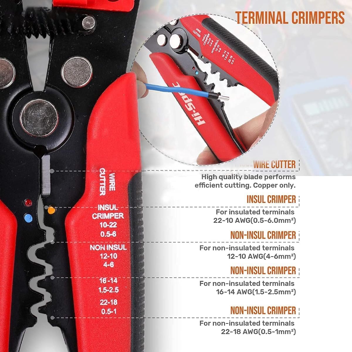 Self-Adjusting Wire Stripper, Strip, Crimp & Cut, Auto-Adjusts, Heavy-Duty & Precision Blades, Ergonomic Grip, Perfect for Electricians & DIY - Image 6