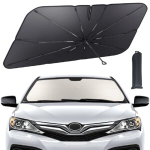 Car Window Sun Shade Umbrella – UV Ray Blocker for Front Windshield – Cool Interior Protection for Baby, Kids & Pets – Compact Auto Sun Cover with Universal Fit for Most Vehicles