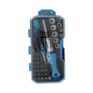 Ratcheting Screwdriver Set with Case, 44-in-1 Magnetic Multi-Bit Screwdriver Kit with Extension Shaft, Chrome Vanadium Steel Repair Tool for Watch, Laptop, PC, Bike, Electronics