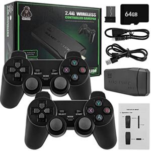 Retro Video Game Console – 10000+ Games Preloaded – Dual 2.4GHz Wireless Controllers, 64GB Plug & Play Stick, 4K HDMI TV Output, Classic Emulator Gaming System for Kids & Adults