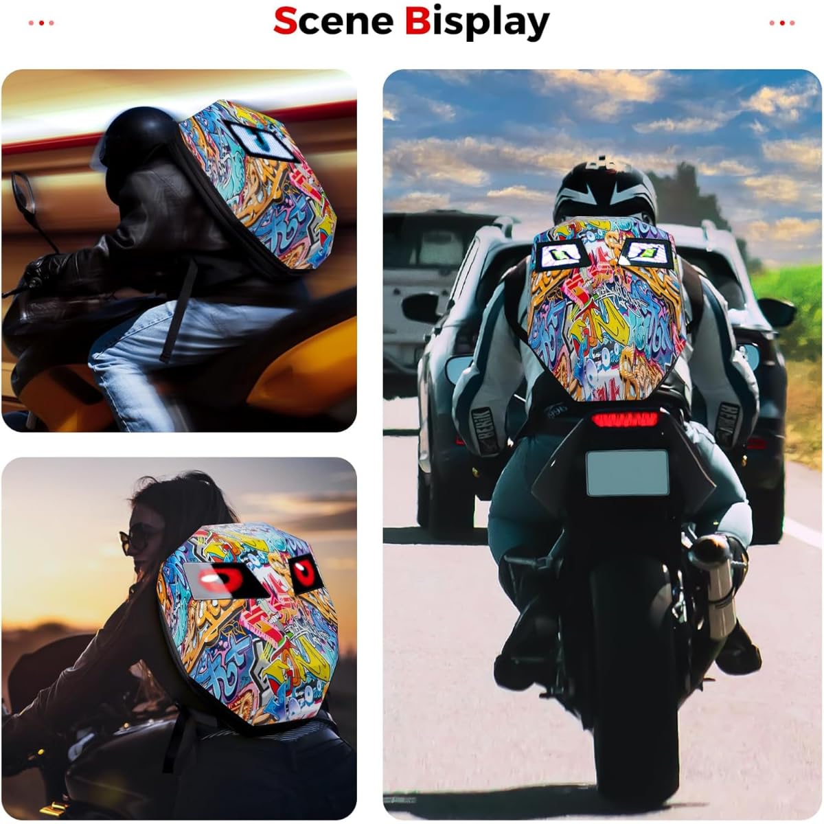 Screen Smart Backpack & Fanny Pack Waist Bag/Programmable LED Display, Hard Shell, Hand Control, Universal Travel Bag for Men & Women, Adjustable Straps, Multifunctional Gift - Image 5