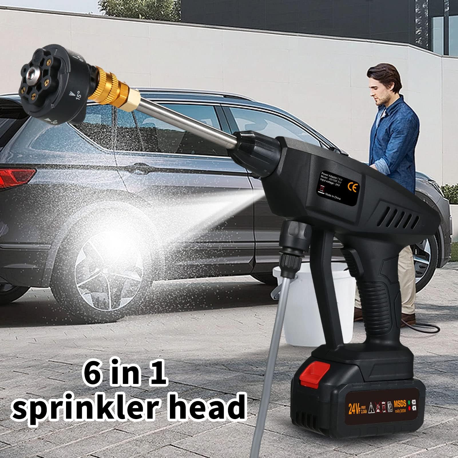 Cordless Car Washer – Battery Operated Jet Sprayer – 2 Power Batteries, Adjustable Nozzle, Compact & Lightweight, Garden, Patio, Garage & Car Use, Includes Storage Tool Kit - Image 2